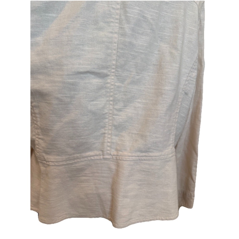 Blazer 20W Beige Linen Lined 3-Button Jacket Decorative Pockets PTP 25" - Picture 7 of 11